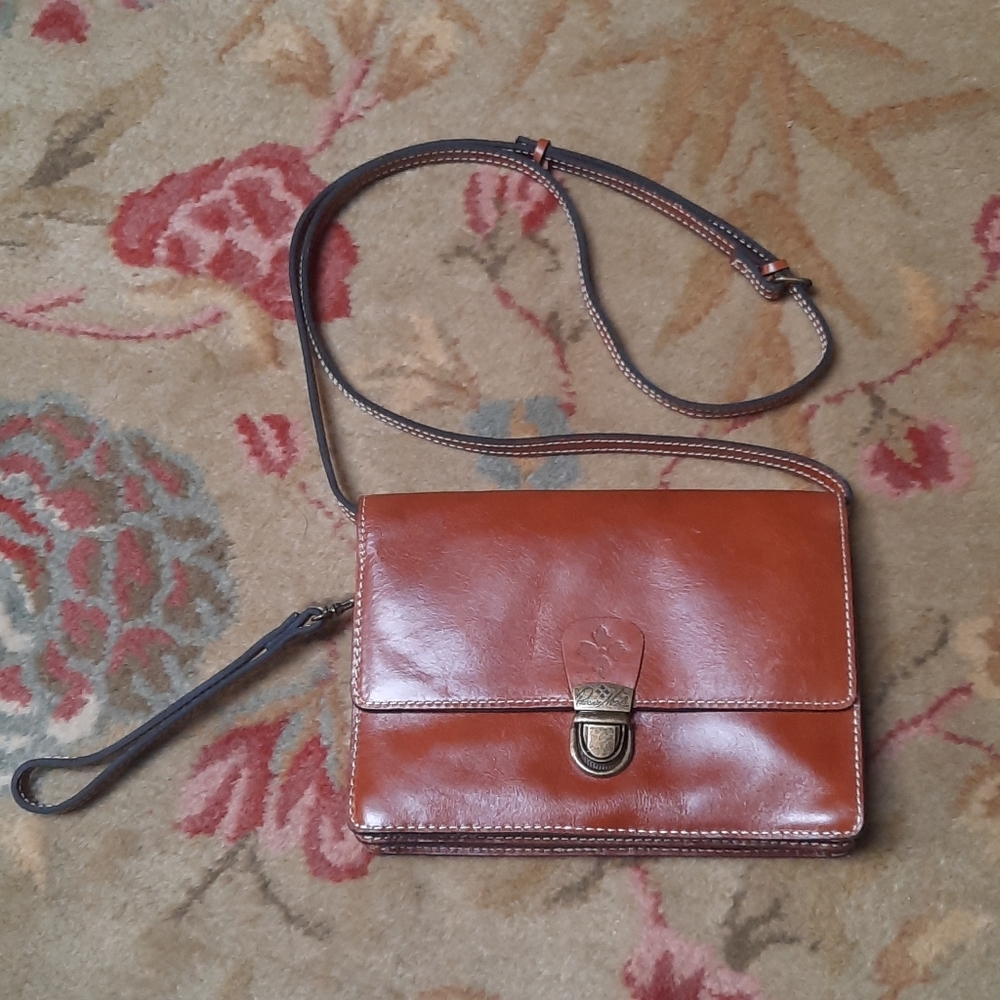 PATRICIA NASH convertible brown leather bag